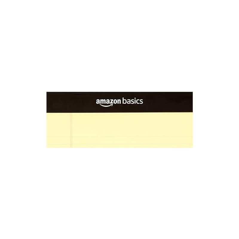 Amazon Basics Fine-ruled Notebook, 13 x 20 cm, Yellow, 50 sheets, 12-pack