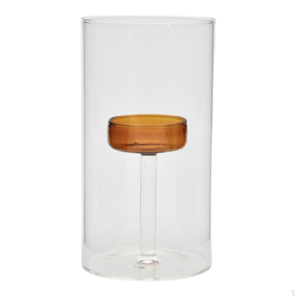 Čajová svíčka Držák Větruodolný Stojan na svíčku Skleněná Stolní Dekorace Kreativní Narozeninová Festivalová Dekorace