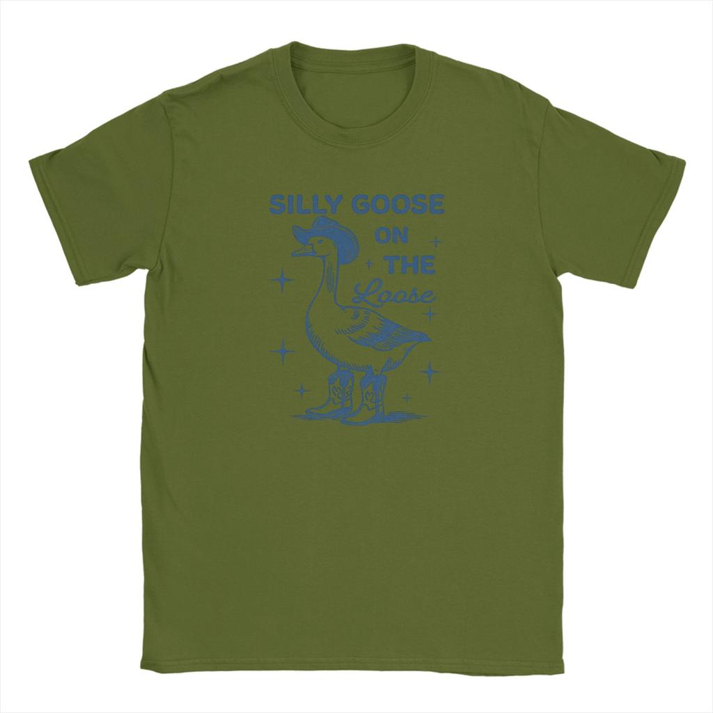 Lucky Goose on The Loose T Shirt Summer St Patricks Day Pure Cotton TShirts For Unisex Design Tshirt ShortSleeved Funny Clothes