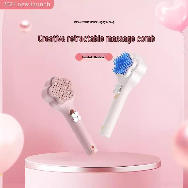 Retractable Anti-Static Massage Comb: Hair-Friendly Scalp Cleaner for Smooth Hair