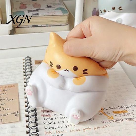 Nervousness Relief Toy Stress Cartoon Cat Soft Stretchy Fat Kitten Squeeze Relaxation Anxiety Reduction Animal Sensory Party Favors Gadget