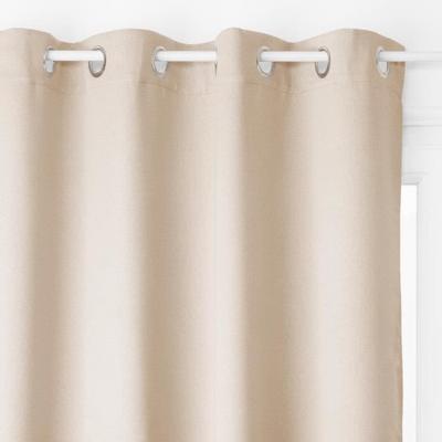 Linen Chambray Blackout Curtains - Atmosphera - Set of 2 - Beige - 135x240 Cm