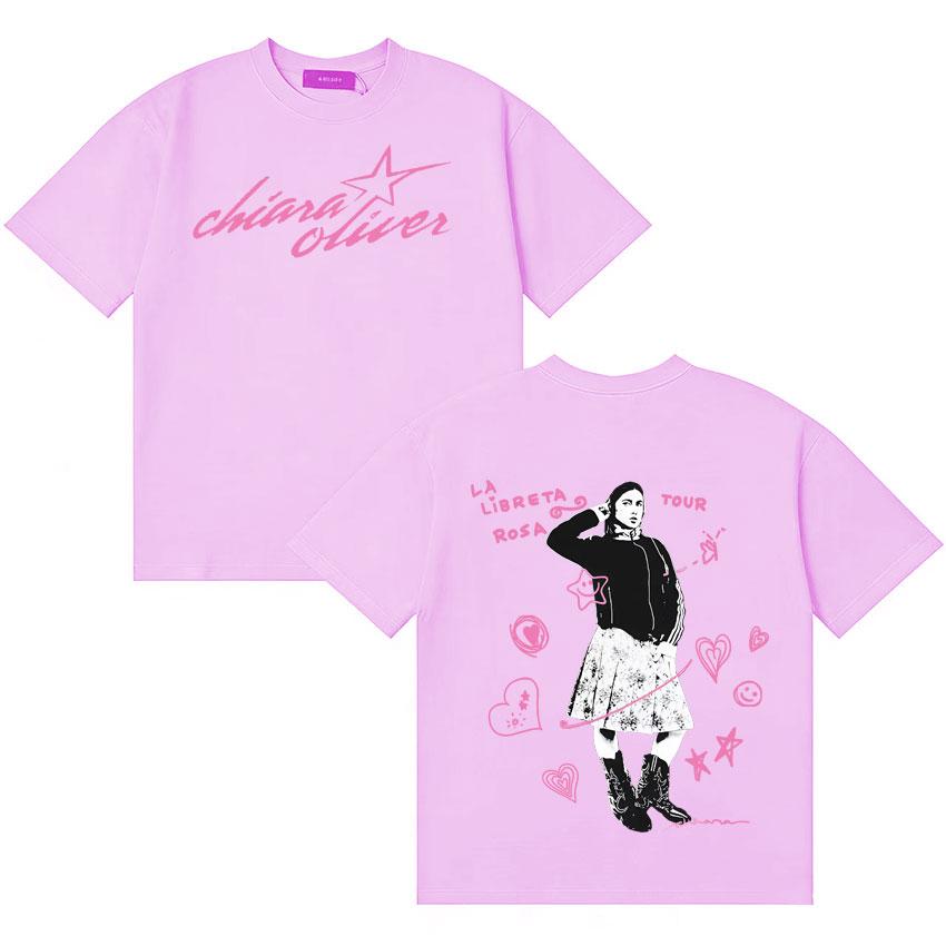 Singer Chiara Oliver Harajuku Graphics T Shirts Unisexs Womens Tshirt Hip Hop Casual High Quality Cotton Oversized T Shirts Unisex