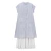 Large size college style sweet stacking suit women's summer 2026 striped shirt dress wide-leg pants skirt two-piece set