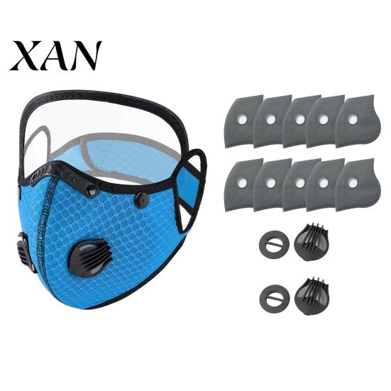 Face Mask with Filter Cycling & Breathing Valve, Reusable Carbon Dust Anti-fog Protective Goggles, Lightweight Protection Shield for Outdoor