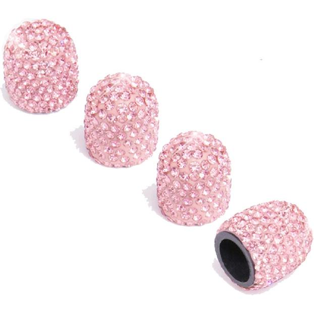 Bling Car Tire Valve Stem Caps, 4Pcs Universal Shinny Tire Air Valves Stem Caps, Sparkling Tire Valves Caps Dustproof for Most Cars, Motorcycles,