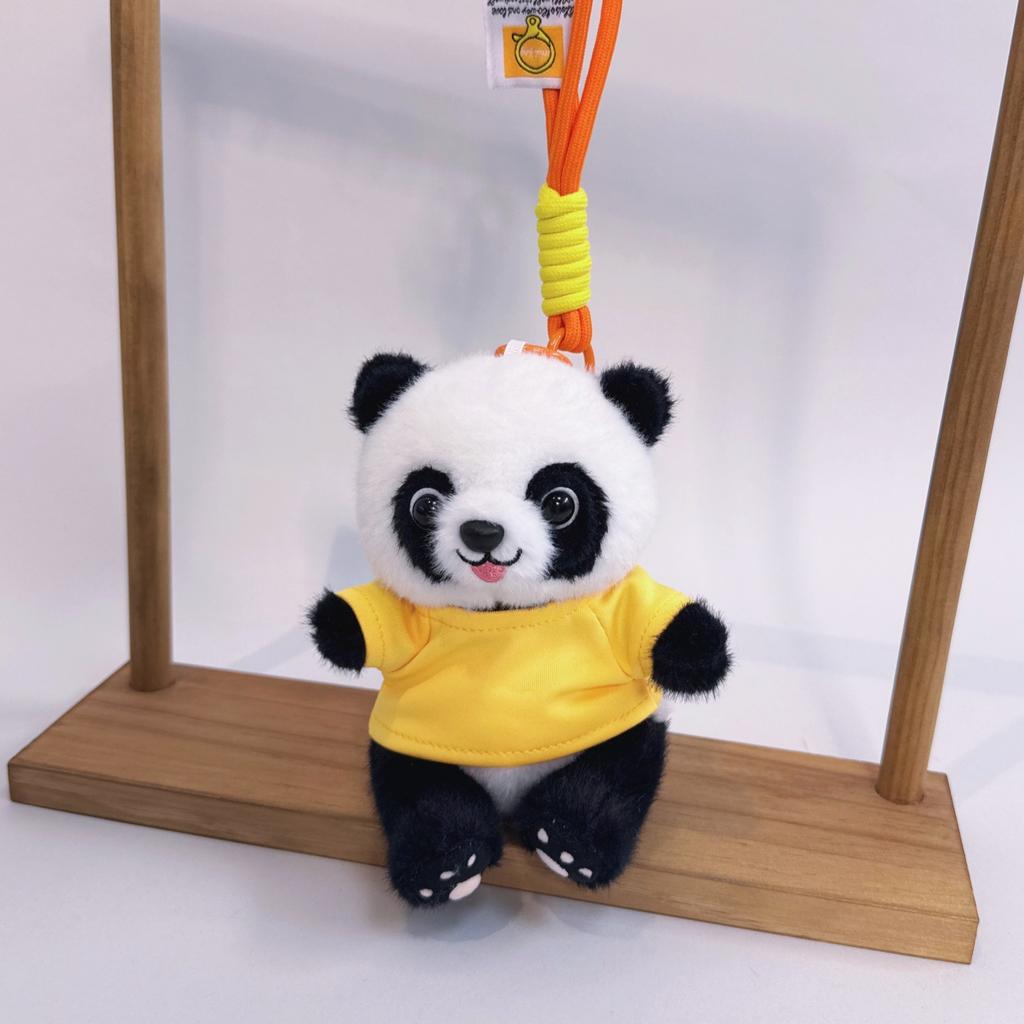 Cute Panda Plush Toy Keychain Bag Charm Doll Pendant Gift With Custom Printing