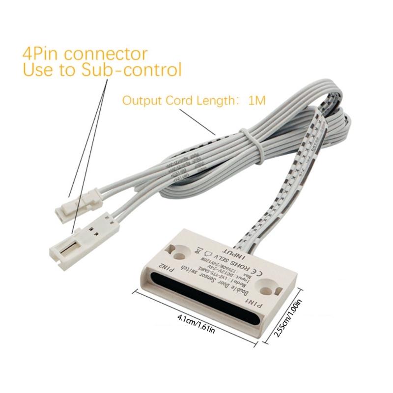 2Pcs Auto ON/OFF Door Open Sensors Switches Automatic Lighting Control Switches Cabinet Door Open/Close Sensors Switches