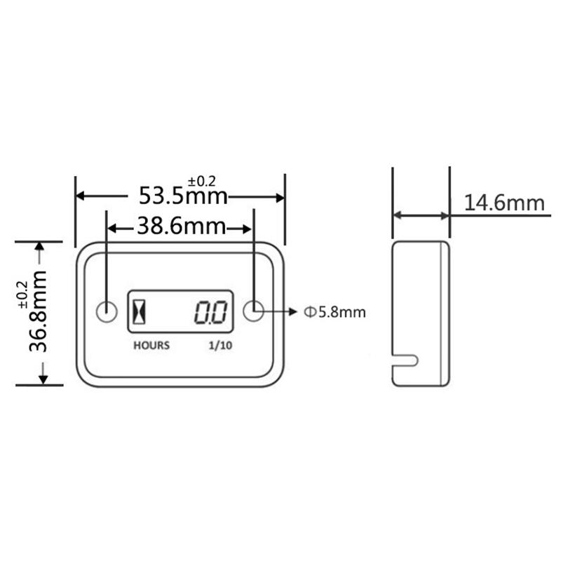 1 Pcs Waterproof Digital Hour Meter LCD Display Portable Engine Gauge Hour Meter For Motorcycle/Boat Engines Counter Hour Meter