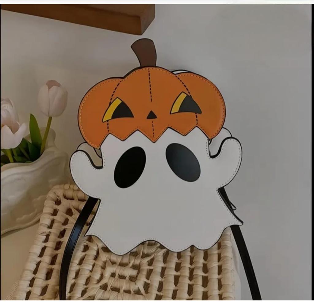 Halloween Ghost Pumpkin Sling Bag Cute Crossbody Purse Spooky Shoulder Bag Trick or Treat Handbag Halloween Party Accessory Gift for Her
