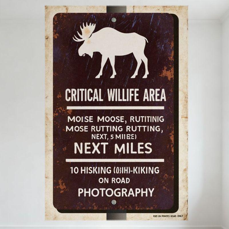 

Vintage Rustic Moose Wildlife Area Metal Sign Distressed Dark Brown Outdoor Wall Decor for Home Cafe Pub, 10 Hiking Kicking on R 20x30cm（7.8x11.8inch）