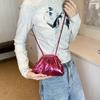 Crossbody Bag Women Dinner Bag Leather Cloud Bag Fashion Pleated Shell Bag  Girl
