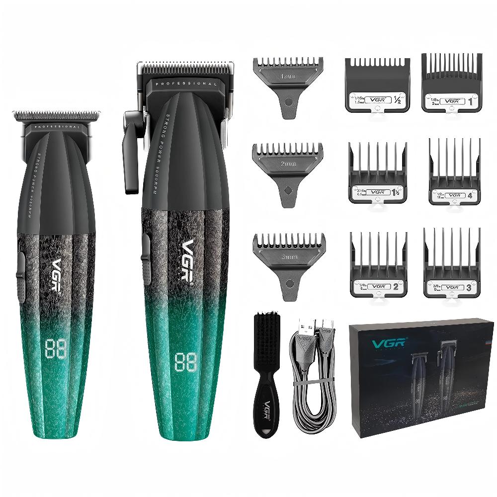 VGR V-640 S3 Hair Trimmer Professional Hair Cutting Machine Electric Shaver Cordless Barber Clipper Rechargeable Trimmer Digital Display LED Shaver