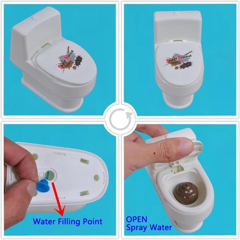 Prank Squirt Toilet Mini Funny Squirt Water Toliet with 3D Poop Funny Joke Gag Secret Squirting Toilet Toy for Boys and Girls