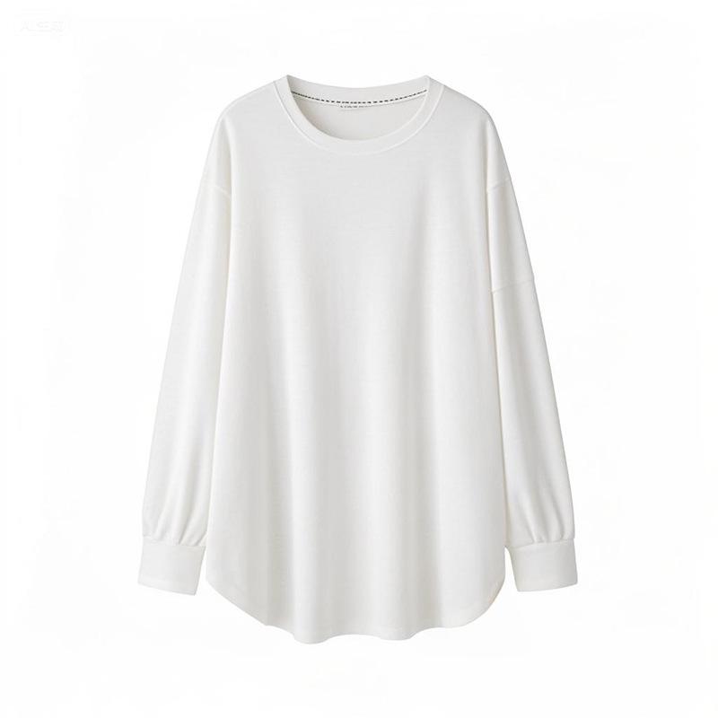 2025 Koreanischer Stil Hellgraues Umstandsschweißshirt & Haifischhosen-Set mit Rundhalsausschnitt