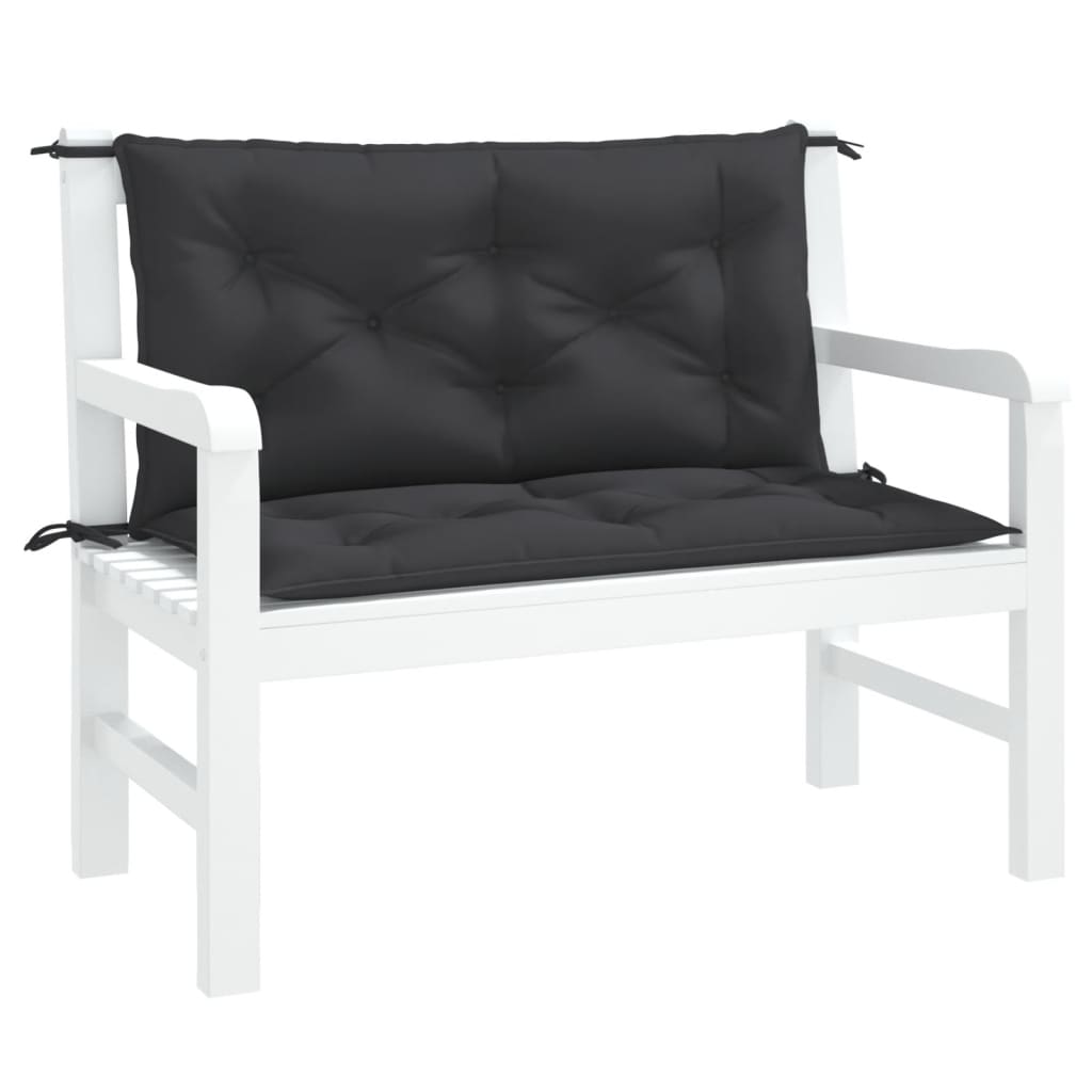 Garden Bench Cushions 2 Pcs Black 100x50x7 Cm Oxford Fabric
