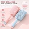 Retractable Self-Cleaning Hair Brush Plastic Anti-Static Hair Comb  Wet Dry Styling