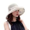 Summer Women's Double-sided Bucket Hat Korean Version Mesh Pattern Button Pot Hat Outdoor Sunscreen Hat