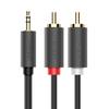 Audio Cable 35mm Minijack Male 2RCA Male 5m Gray