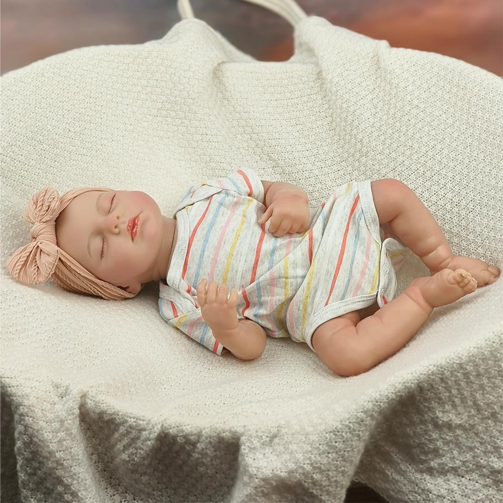 48CM Noworodek Lalka Zabawki LOULOU Reborn Miękki Silikon Elastyczny Odcień Skóry 3D z Widocznymi Żyłkami Ręcznie Malowane Włosy Lalka Zabawka