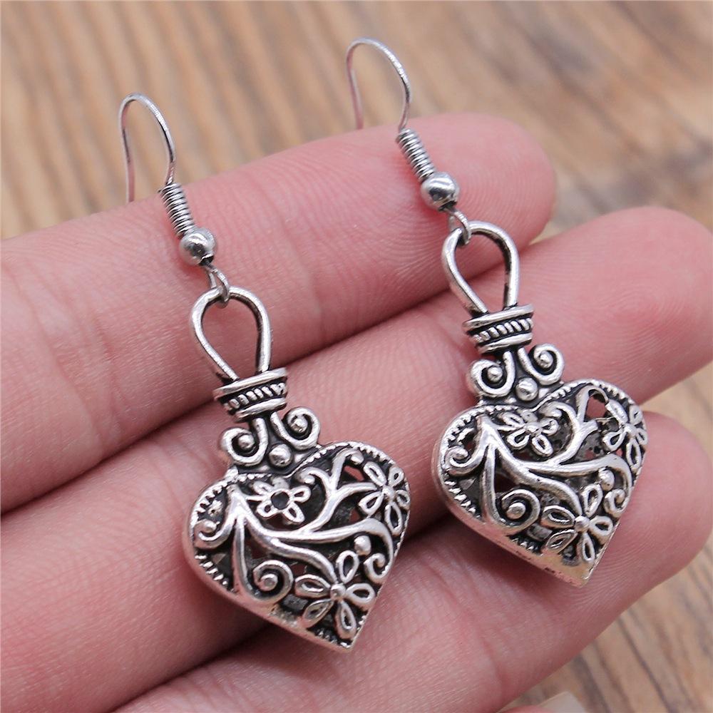 24 Styles Simple Design Gothic Punk Style Hollow Heart Drop Earrings For Women Vintage Fashion Earring Gift
