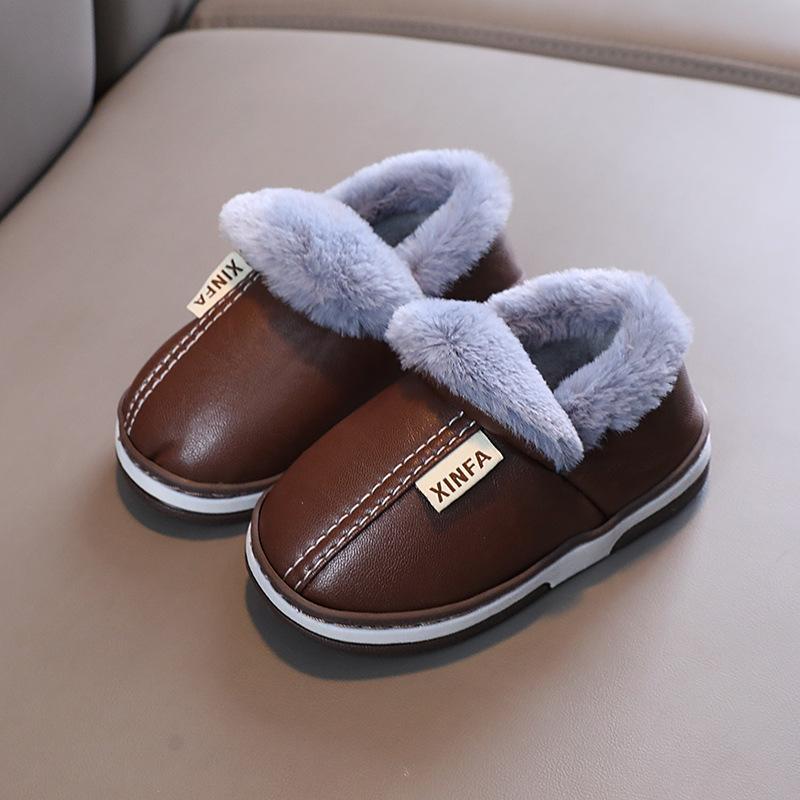 Children House Slippers Heelwrapped For Boys Girls Warm Cotton Winter Boys Girls Cotton Shoes Toddlers Waterproof Antislippery 22