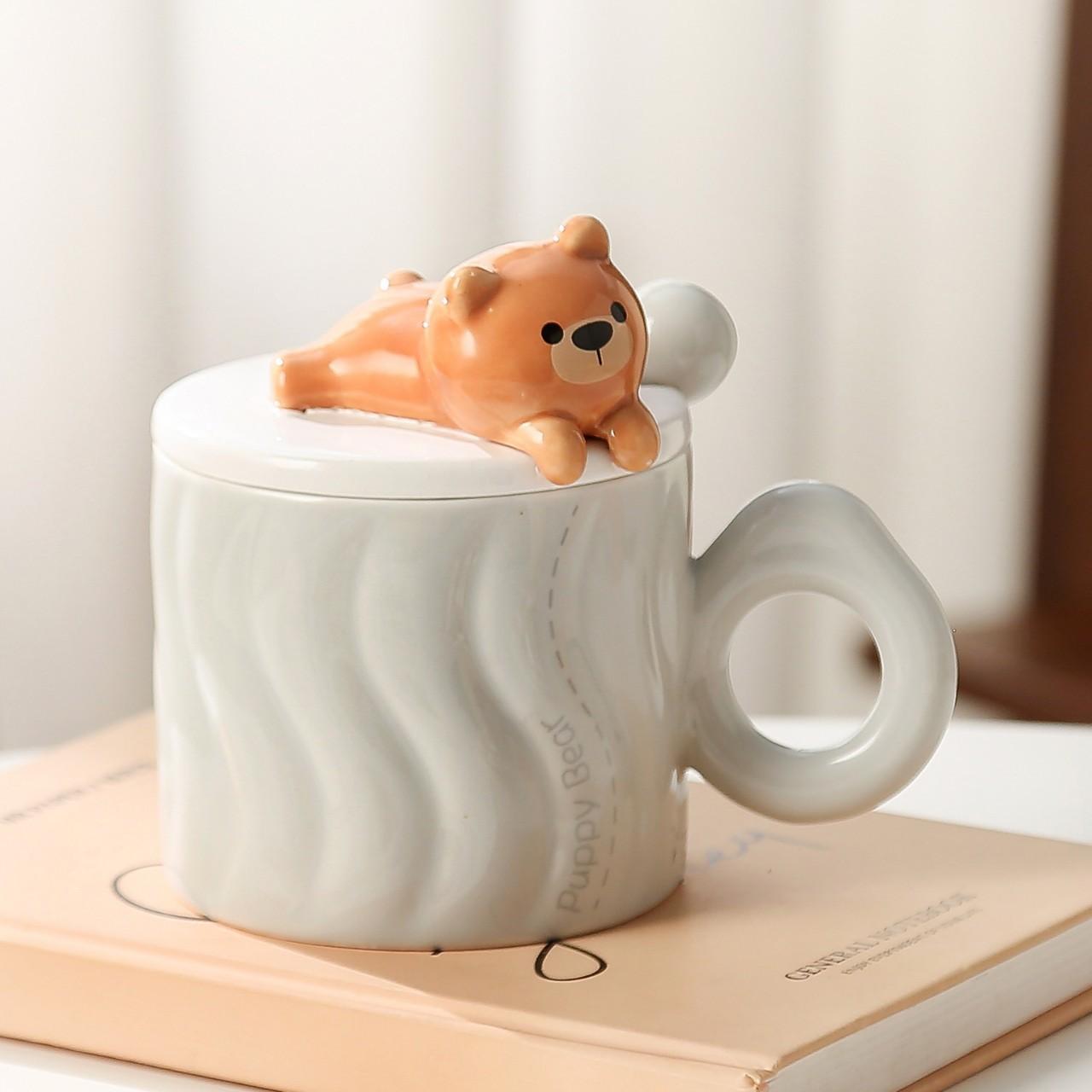

Creative Bear Ceramic Cups Cute and Cute Water Cups Mugs High Appearance Level Girlish Drinking Cups Coffee Cups 350ml