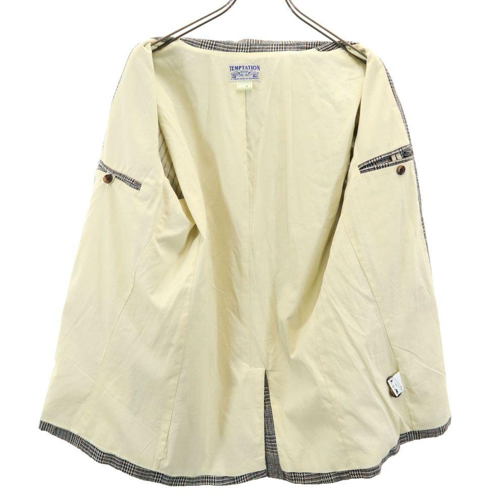 TEMPTATION Glen Check Pattern tailored jacket M Beige and others blazer Men's Used