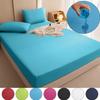 1 Waterproof Fitted Sheet,Solid Color Bed Cover Sheet, Bed Cover Mattress Cover Elastic Band Bed Skirt Breathable Sheet Only 1 Sheet