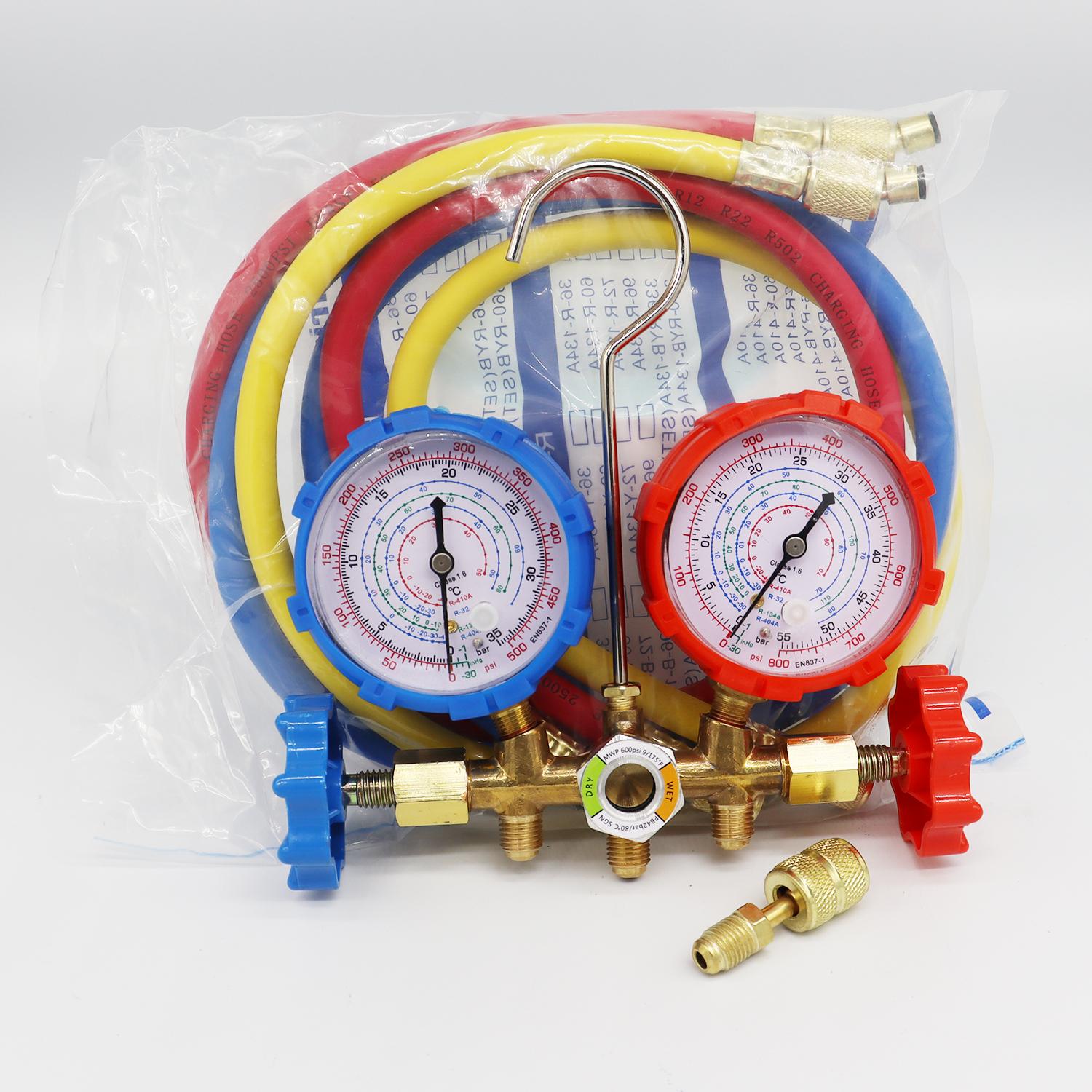 

Air Conditioning Tool for R410A R32 R404A R134A Refrigerant Manifold Instrumentation Air Conditioning Refrigeration Kit withHose