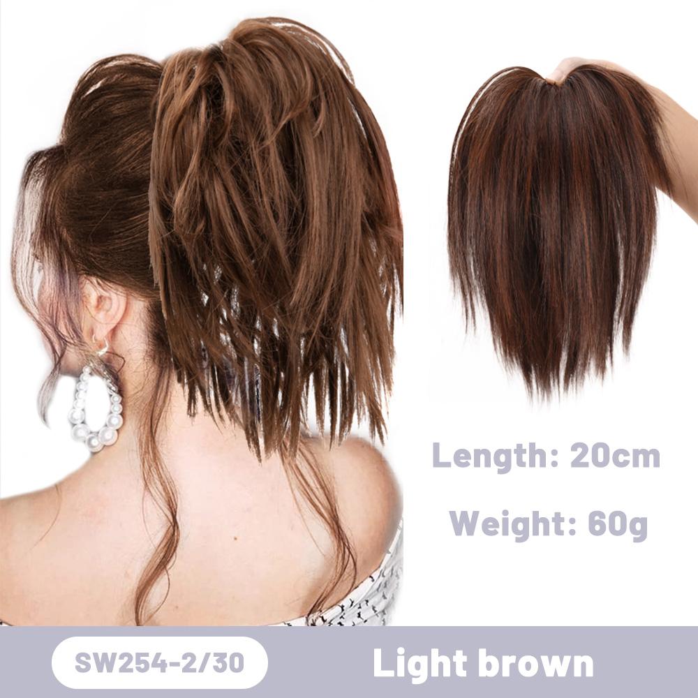 

Синтетическая грязная булочка, прямые резинки для волос, булочка, шиньон, эластичная грязная резинка для волос для наращивания хвоста для женщин