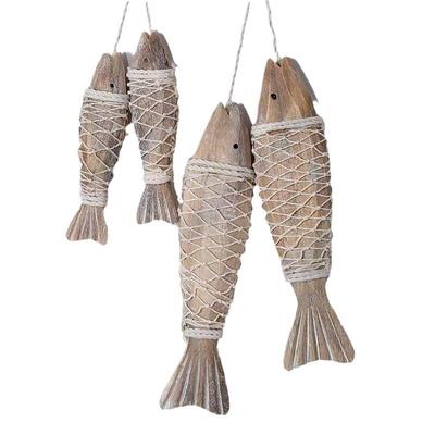 Mediterranean Creative Retro Wooden Fish Old Wall Hanging Decoration Wooden Antique Carved Small Fish Exquisite Gift