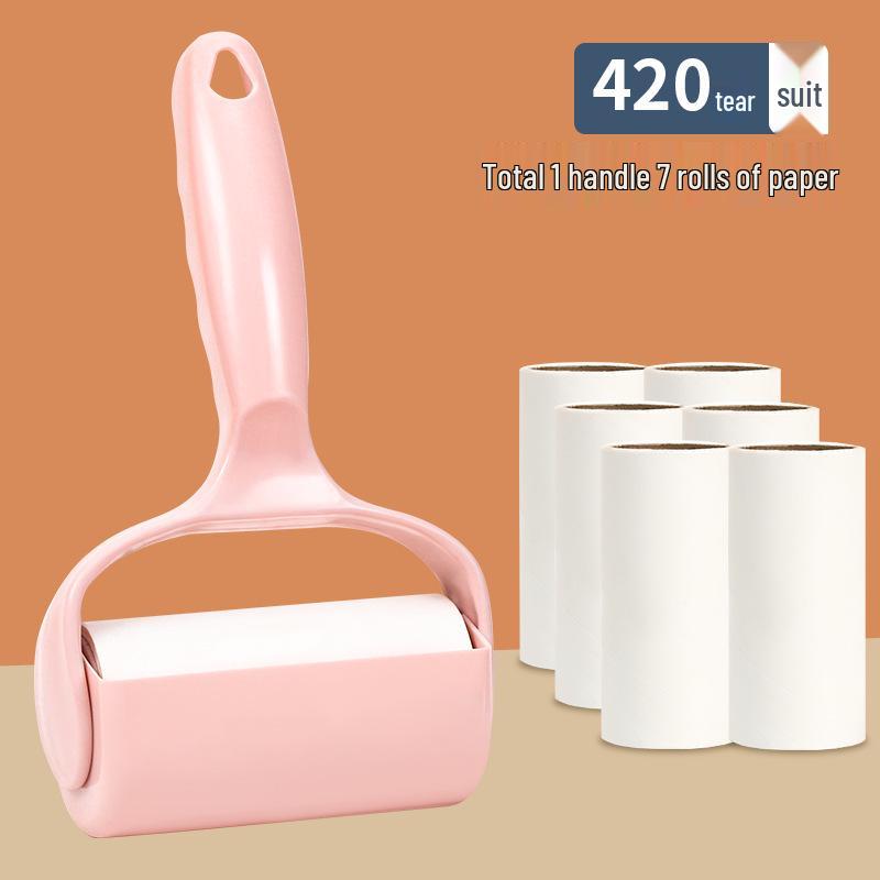 Abreißbarer Klebe-Fusselroller für Kleidung - Haar- & Staubentfernung mit Ersatzpapierrollen