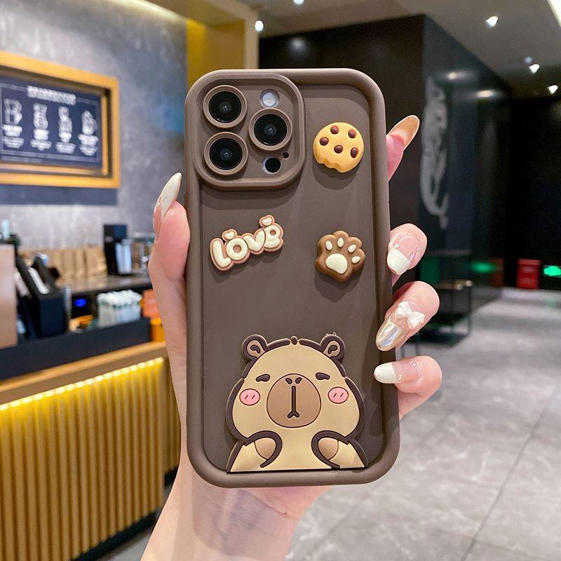 Applicable to Samsung S25 mobile phone case A24 cute Kapibara S23 S24FE personalized three-dimensional cartoon