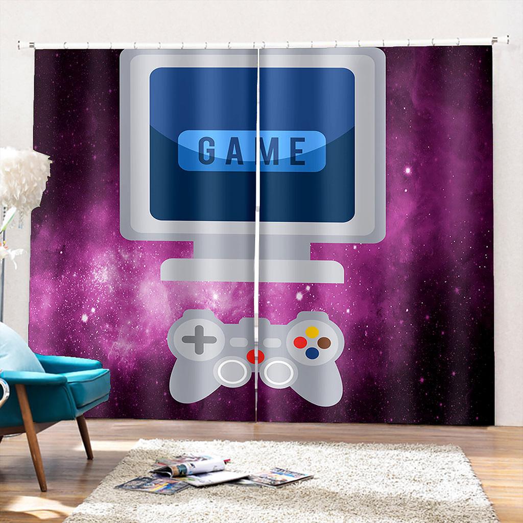 3D Cool Hra Elektronický Ovladač Závěs Gamer Boy Dětský Pokoj Dekor Závěs Obývací Pokoj Dekor Závěs 2 Panely Doprava Zdarma