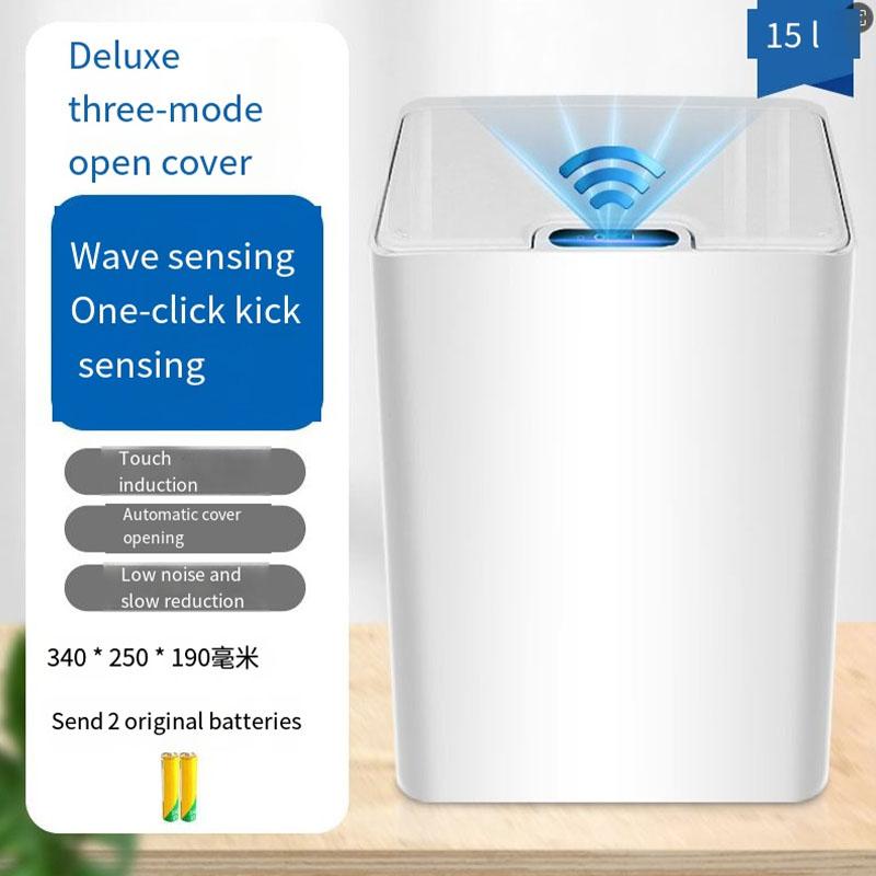 NEW Smart Trash Can Automatic Sensor Home Bathroom Kitchen Living Room Bedroom Medical Waste Bin Simple Electric Plastic