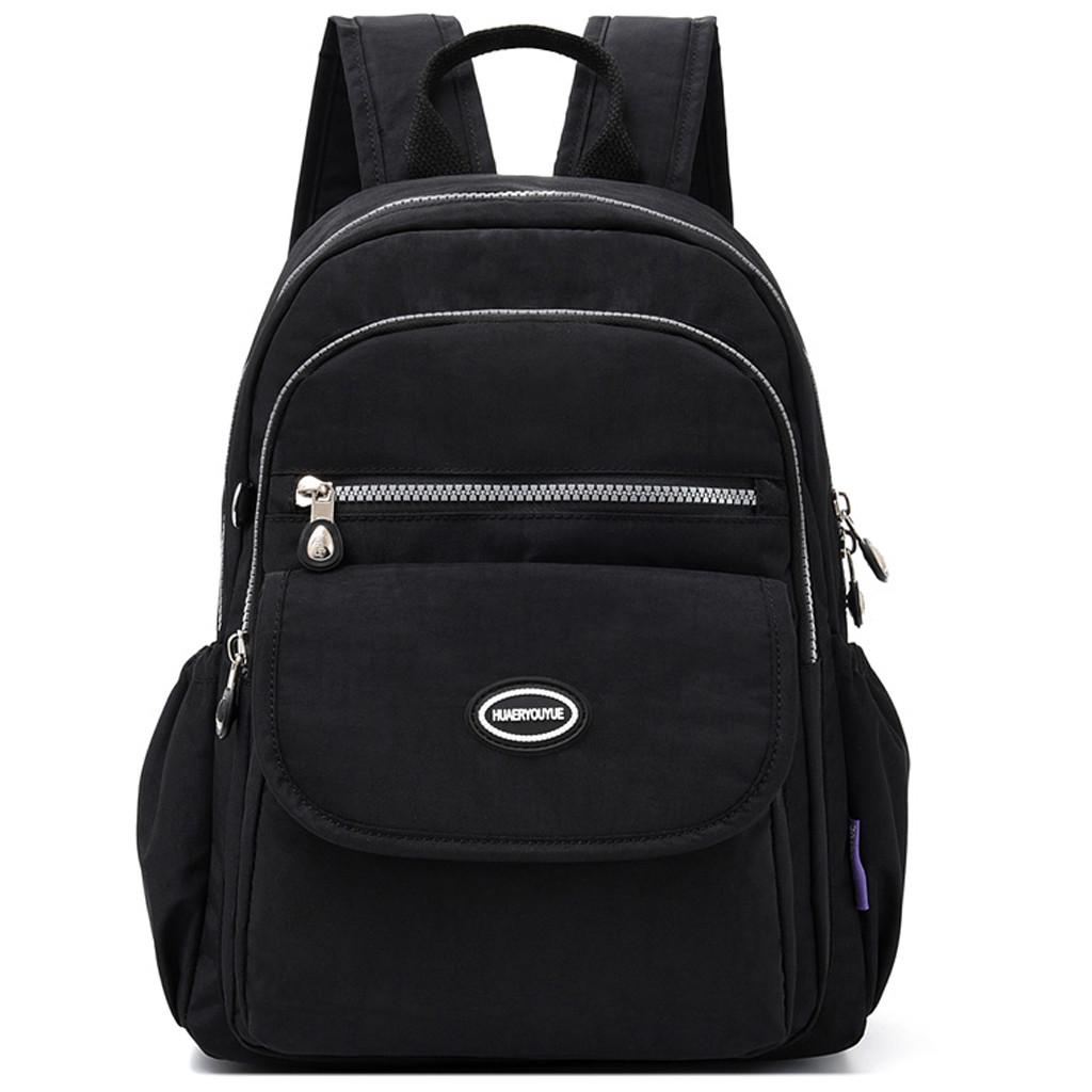 Women's Fashion Solid High Capacity Portability Zipper Student Backpacks