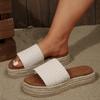 Large-sized Shoes Sponge Soles Hemp Rope Flip-flops Thick-soled Slippers Thick-soled Sandals