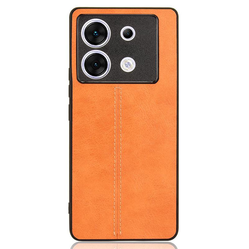 

For Infinix Zero 30 5G Cover PU Leather+PC+TPU Stitching Line Design Cell Phone Case Orange