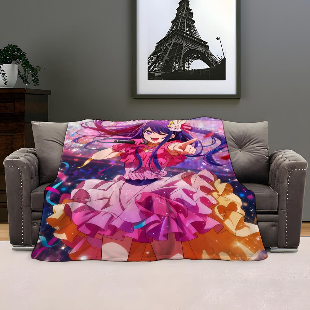 Character Ai Hoshino Throw Kid-Friendly Flannel Throw Blanket Soft Warm Anti-Static Washable All Season