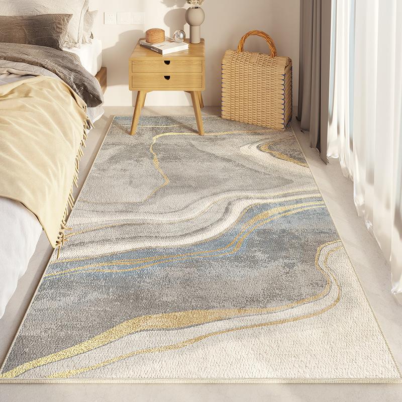 Oval Bedside Italian Minimalist Carpet Room Bedside Floor Mat Bedroom Wabi Sabi Master Bedroom Under The Bed Photo Mat