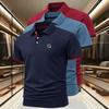 Men's 3Pack Set Short-Sleeve Polo Shirt with 3Button,2Tone Cuffs Moisture-Wicking Ideal for Golf, Commuting, and Casual Wear