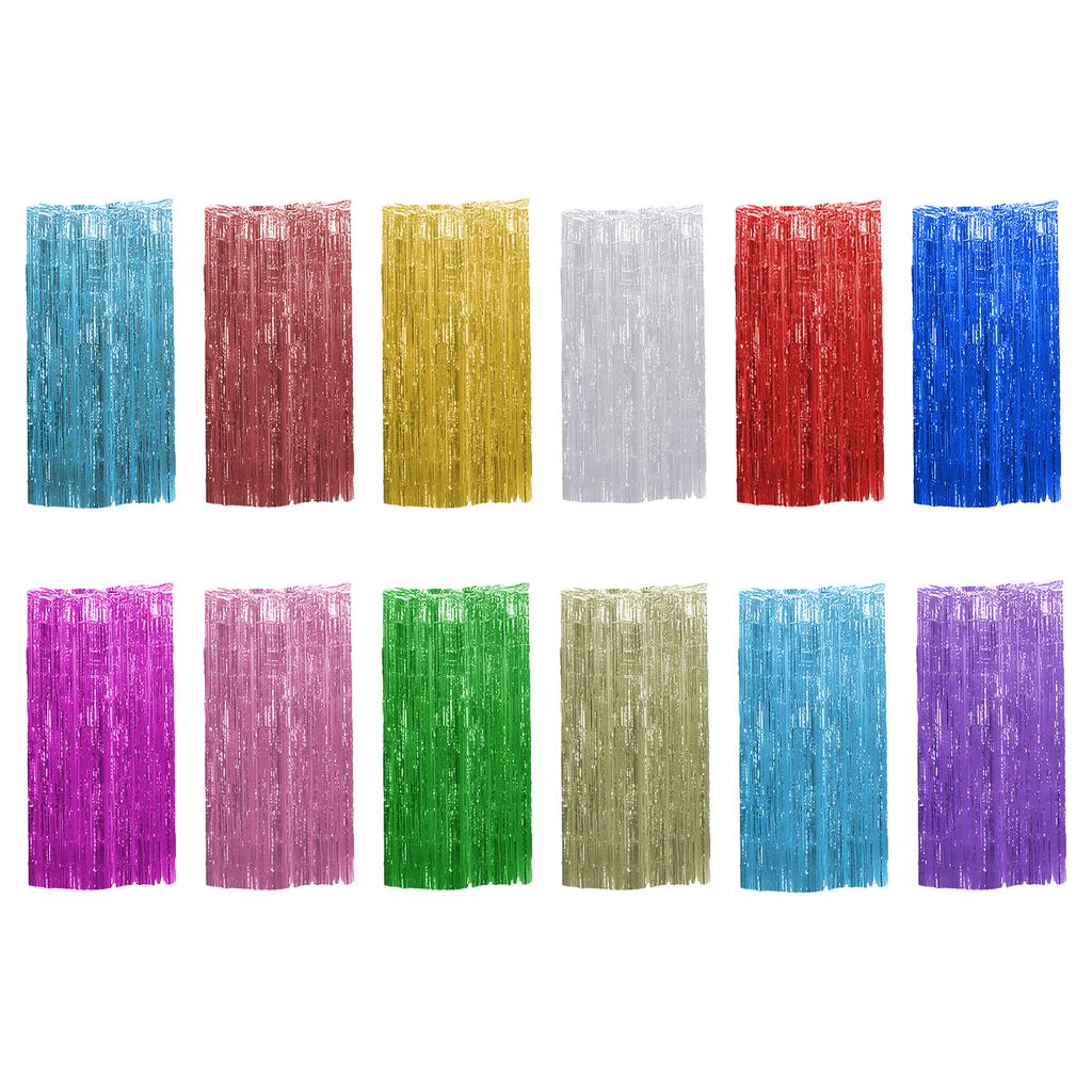 Shimmer Metallic Streamers Curtain For Birthday Party Or Event Decor Tinsel Foil Fringe Curtains
