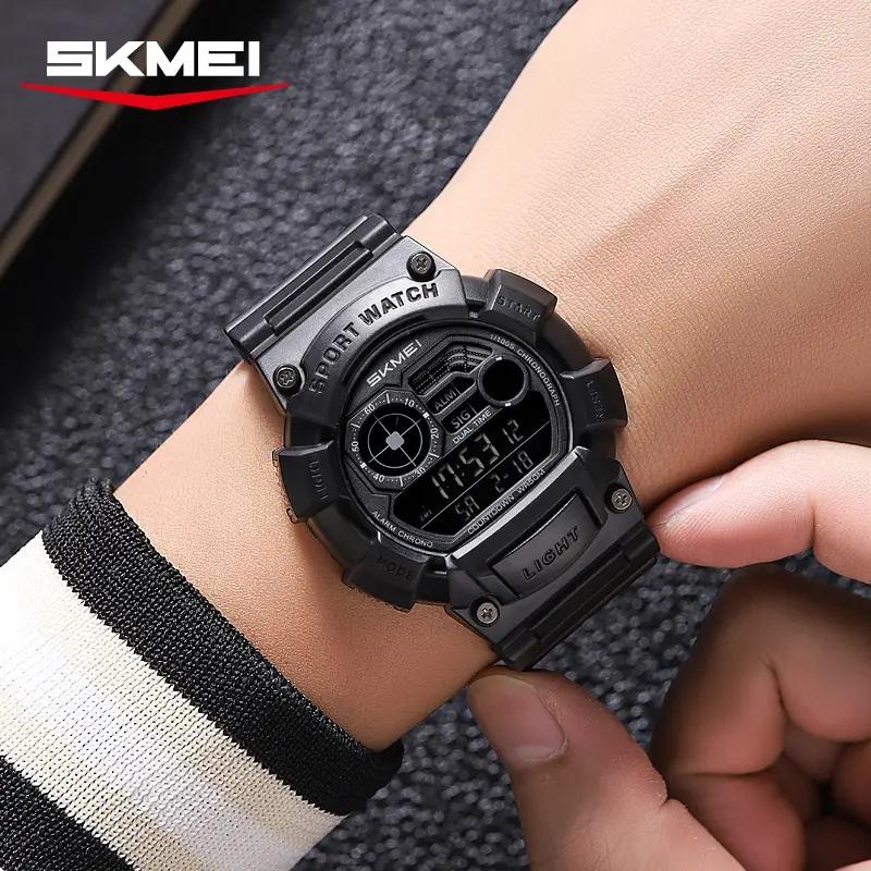 SKMEI 2403 Luminous Hands Waterproof Chronograph Watch LED Display Digital Movement Men's Sports Wristwatches for Men Clock