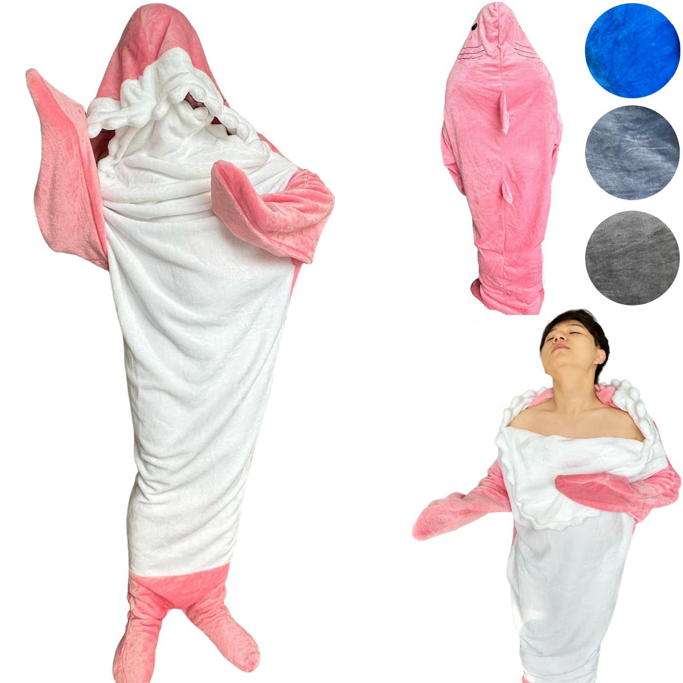 

Ligwon Shark Sleeping Wearable Plush Animal Cosplay Cold Nap Air Conditioning Birthday Gift XL Pajamas, Bag, Blanket, Blanket, Costume, Adult/Kids,