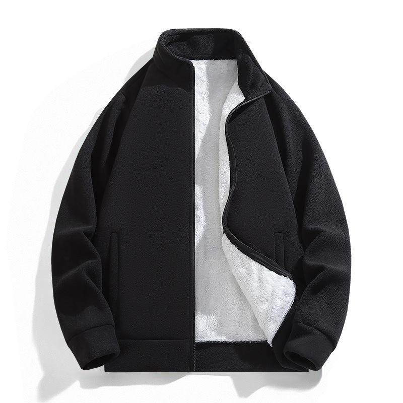 Autumn and Winter Europe and The United States Outdoor Sports Fleece Men's and Women's Hoodie with Fleece and Fleece Thick Fleece Couple Coat