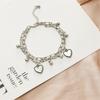 Simple and fashionable double-layer bracelet, wind stacked love pendant jewelry