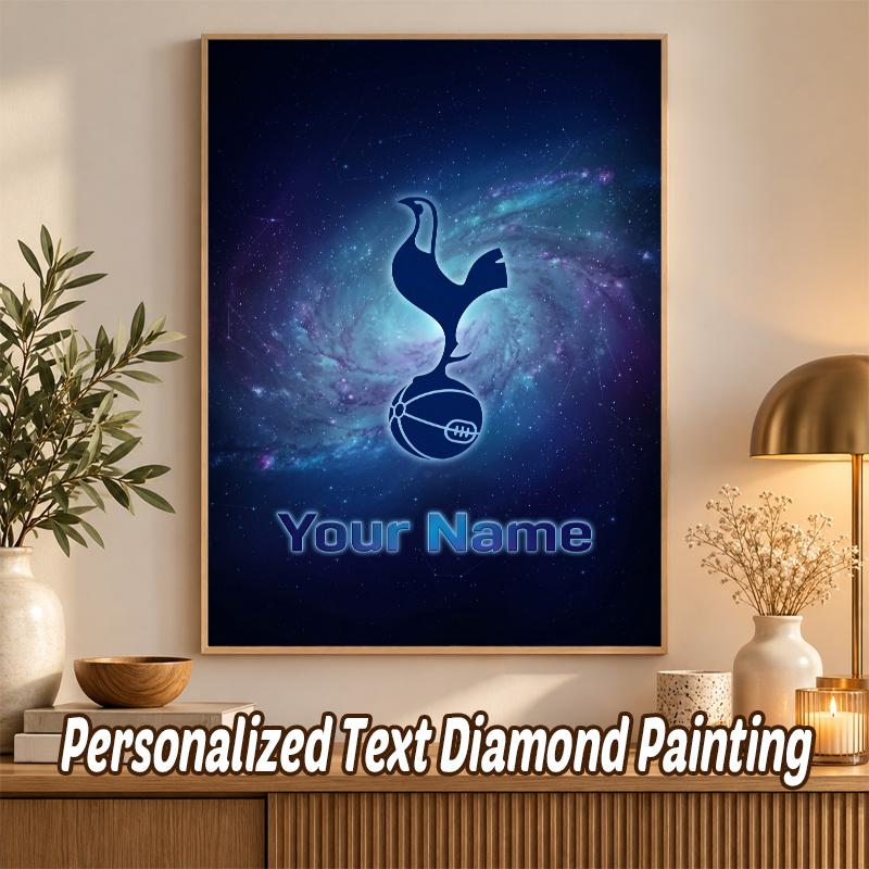 Tottenham Hotspur FC Custom Name Text 5D Diamond Painting Kit DIY Full Drill Diamond Art Decoration
