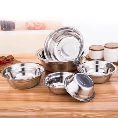 Stainless Steel Rice Bowl Food Grade Salad Mixer Basin Vegetable Washing Basin  Kitchen Supplies