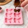 Silicone Bow Tie Mold Flexible Non-Stick Baking Mold for Candy Chocolate Ice Cubes Soap Making with Six Cavities Durable Heat Resistant